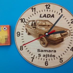 LADA Samara (5 ajtós) mintás falióra. Ajándékba: autó rajongónak, veteránosnak. - otthon & életmód - dekoráció - fali és függő dekoráció - falióra & óra - Meska.hu