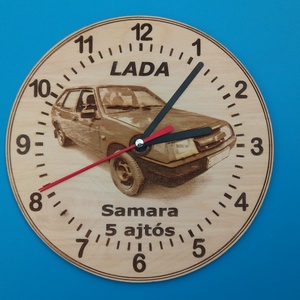 LADA Samara (5 ajtós) mintás falióra. Ajándékba: autó rajongónak, veteránosnak. - otthon & életmód - dekoráció - fali és függő dekoráció - falióra & óra - Meska.hu