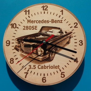 Mercedes banz 280 SE ( 3.5 Cabriolet ) mintás falióra. Ajándékba: autó rajongónak, veteránosnak. - Meska.hu