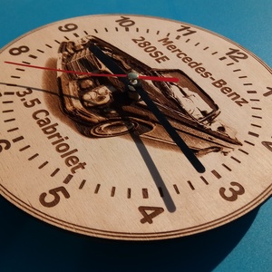 Mercedes banz 280 SE ( 3.5 Cabriolet ) mintás falióra. Ajándékba: autó rajongónak, veteránosnak. - otthon & életmód - dekoráció - fali és függő dekoráció - falióra & óra - Meska.hu