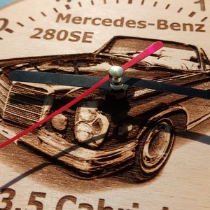 Mercedes banz 280 SE ( 3.5 Cabriolet ) mintás falióra. Ajándékba: autó rajongónak, veteránosnak. - otthon & életmód - dekoráció - fali és függő dekoráció - falióra & óra - Meska.hu