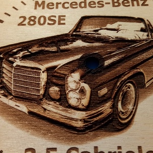 Mercedes banz 280 SE ( 3.5 Cabriolet ) mintás falióra. Ajándékba: autó rajongónak, veteránosnak. - otthon & életmód - dekoráció - fali és függő dekoráció - falióra & óra - Meska.hu