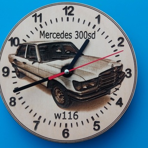 Mercedes 300sd (w116) mintás falióra. Ajándékba: autó rajongónak, veteránosnak. - Meska.hu