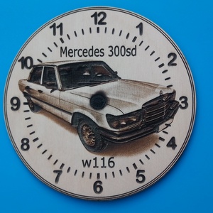 Mercedes 300sd (w116) mintás falióra. Ajándékba: autó rajongónak, veteránosnak. - otthon & életmód - dekoráció - fali és függő dekoráció - falióra & óra - Meska.hu