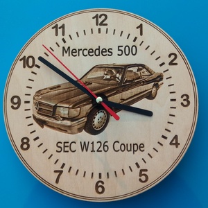Mercedes 500 (SEC W126 Coupe) mintás falióra. Ajándékba: autó rajongónak, veteránosnak. - Meska.hu