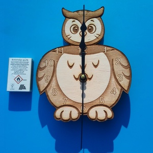 Húsvétra: Bagoly falióra. Gyermeknek, gyerekszobába. - otthon & életmód - dekoráció - fali és függő dekoráció - falióra & óra - Meska.hu
