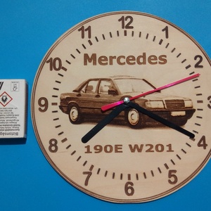 Mercedes W201 mintás falióra, Merci rajongóknak, veterán autósoknak. - otthon & életmód - dekoráció - fali és függő dekoráció - falióra & óra - Meska.hu