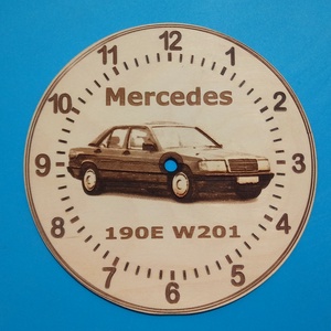 Mercedes W201 mintás falióra, Merci rajongóknak, veterán autósoknak. - otthon & életmód - dekoráció - fali és függő dekoráció - falióra & óra - Meska.hu