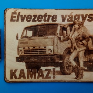 Vicces falikép, Kamazzal, csajszival. (rajz) - otthon & életmód - dekoráció - kép & falikép - fából készült kép - Meska.hu