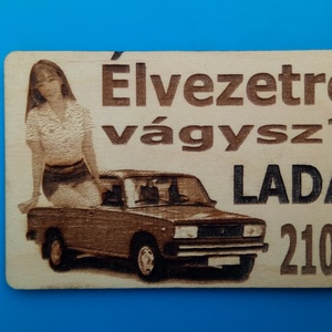 LADA 2105 mintás hűtőmágenes. Élvezetre vágysz? felirattal, lánnyal. - otthon & életmód - konyhafelszerelés, tálalás - konyhai dekoráció - hűtőmágnes - Meska.hu