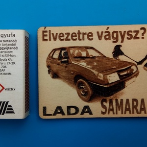 LADA samara 5a hűtőmágenes. Retro stílus, 70-es évek. Élvezetre vágysz? felirattal, lánnyal. - otthon & életmód - konyhafelszerelés, tálalás - konyhai dekoráció - hűtőmágnes - Meska.hu