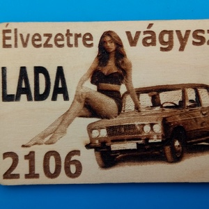 LADA 2106 hűtőmágenes. Retro stílus, 70-es évek. Élvezetre vágysz? felirattal, lánnyal. - Meska.hu