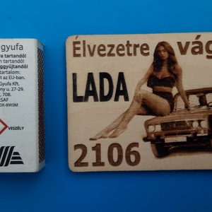 LADA 2106 hűtőmágenes. Retro stílus, 70-es évek. Élvezetre vágysz? felirattal, lánnyal. - otthon & életmód - konyhafelszerelés, tálalás - konyhai dekoráció - hűtőmágnes - Meska.hu