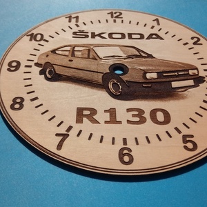 Skoda R130 mintás gravírozott ritka falióra. Óra, Skodásnak. rapid - otthon & életmód - dekoráció - fali és függő dekoráció - falióra & óra - Meska.hu