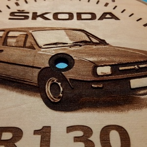 Skoda R130 mintás gravírozott ritka falióra. Óra, Skodásnak. rapid - otthon & életmód - dekoráció - fali és függő dekoráció - falióra & óra - Meska.hu