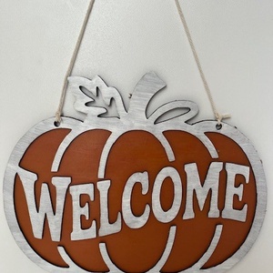 Halloween üdvözlő, Otthon & Életmód, Dekoráció, Halloween, Halloweeni ajtódíszek és ablakdíszek, Famegmunkálás, Festészet, MESKA