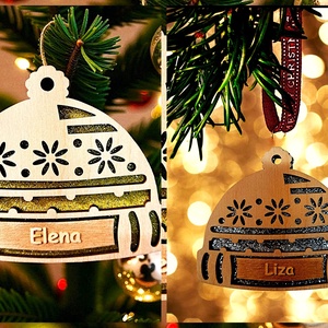 Neves karácsonyi dísz, Karácsony, Karácsonyi lakásdekoráció, Karácsonyfadíszek, Famegmunkálás, MESKA