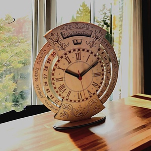 Öröknaptár órával - otthon & életmód - dekoráció - fali és függő dekoráció - falinaptár & öröknaptár - Meska.hu