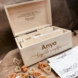 Egyedi Receptdoboz recept lapokkal Díszdobozban - otthon & életmód - konyhafelszerelés, tálalás - sütés, főzés - receptfüzet - Meska.hu