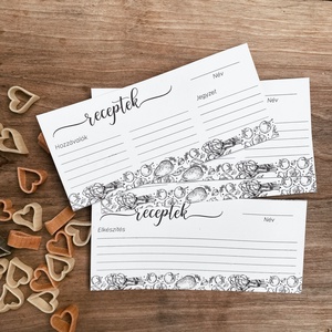 Egyedi Receptdoboz recept lapokkal Díszdobozban - otthon & életmód - konyhafelszerelés, tálalás - sütés, főzés - receptfüzet - Meska.hu