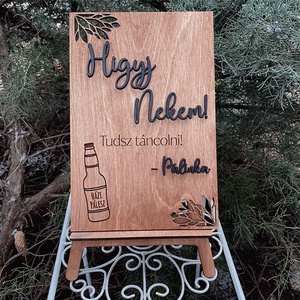Vicces feliratos esküvői tábla - Tudsz táncolni - Meska.hu