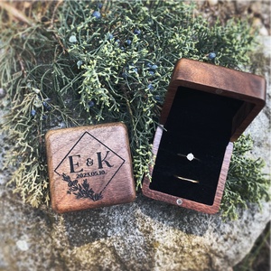 Esküvői gyűrűtartó doboz fából - esküvő - kiegészítők - gyűrűtartó & gyűrűpárna - Meska.hu