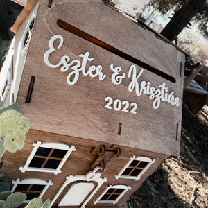 Borítékgyűjtő házikó - esküvő - emlék & ajándék - nászajándék - esküvői pénzátadó doboz - Meska.hu