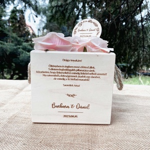 Esküvői Szülőköszöntő Ajándék � Virágbox, Esküvő, Emlék & Ajándék, Szülőköszöntő ajándék, Gravírozás, pirográfia, MESKA