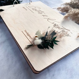 Esküvői vendégkönyv � Fa borítós natúr � Természet - esküvő - emlék & ajándék - vendégkönyv - Meska.hu