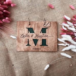 Esküvői vendégkönyv � Fa borítós barna � Kezdőbetű, Esküvő, Emlék & Ajándék, Vendégkönyv, Gravírozás, pirográfia, MESKA