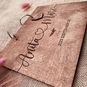 Esküvői vendégkönyv � Fa borítós � szerelem - esküvő - emlék & ajándék - vendégkönyv - Meska.hu