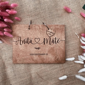 Esküvői vendégkönyv � Fa borítós � szerelem, Esküvő, Emlék & Ajándék, Vendégkönyv, Gravírozás, pirográfia, MESKA