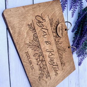 Esküvői vendégkönyv � Fa borítós barna - esküvő - emlék & ajándék - vendégkönyv - Meska.hu