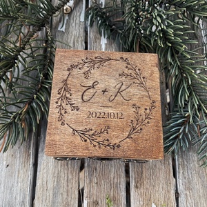 Esküvői gyűrűtartó doboz fából Vintage stílusban - esküvő - kiegészítők - gyűrűtartó & gyűrűpárna - Meska.hu