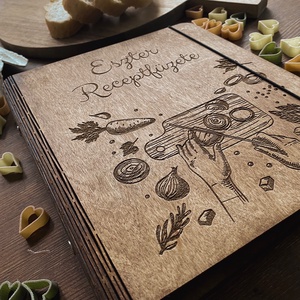 Egyedi receptfüzet � Gravírozott borító, receptlapokkal - otthon & életmód - konyhafelszerelés, tálalás - sütés, főzés - receptfüzet - Meska.hu
