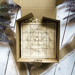Keresztszülő felkérő DÍSZDOBOZBAN � Puzzle - baba - mama - keresztelő kellékek - keresztszülő felkérő - Meska.hu