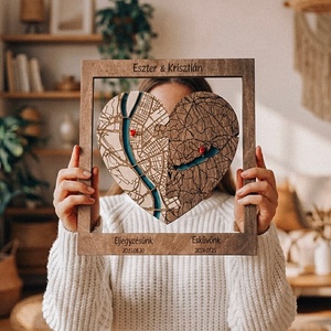 Egyedi szív térkép � Esküvőre � Valentin napra � Évfordulóra - Meska.hu