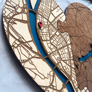 Egyedi szív térkép � Esküvőre � Valentin napra � Évfordulóra - esküvő - emlék & ajándék - köszönőajándék - Meska.hu