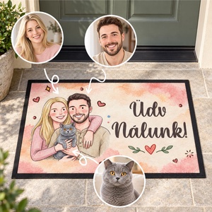 Egyedi család mintás rajzos lábtörlő - Meska.hu