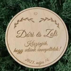 Fa köszönőajándék kör alakú - esküvő - emlék & ajándék - köszönőajándék - Meska.hu