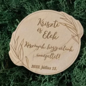 Fa köszönőajándék kör alakú - esküvő - emlék & ajándék - köszönőajándék - Meska.hu