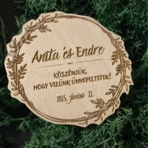 Fa köszönőajándék kör alakú - esküvő - emlék & ajándék - köszönőajándék - Meska.hu
