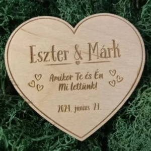 Fa köszönőajándék szív alakú - esküvő - emlék & ajándék - köszönőajándék - Meska.hu