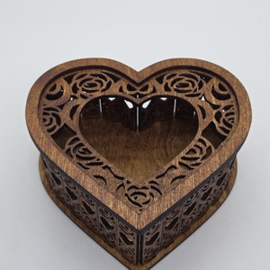 Szív alakú fa mécsestartó, Otthon & Életmód, Gyertya, illat, aroma, Mécses és mécsestartó, , MESKA