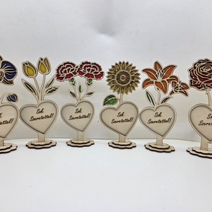 Örökvirág, Otthon & Életmód, Virágdekoráció, Virágdíszek, Lézervágott virágdíszek, Famegmunkálás, MESKA