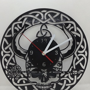 Falióra - Kelta koponya minta, Otthon & Életmód, Dekoráció, Fali és függő dekoráció, Falióra & óra, Újrahasznosított alapanyagból készült termékek, MESKA