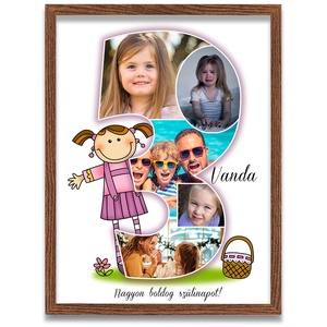 Fotókollázs kisfiú és kislány harmadik születésnapja alkalmából fiús és lányos grafikával, Művészet, Kollázs, Fotó, grafika, rajz, illusztráció, MESKA