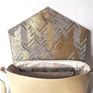 Női elegáns textilbőr válltáska - Arany - ezüst - táska & tok - kézitáska & válltáska - vállon átvethető táska - Meska.hu