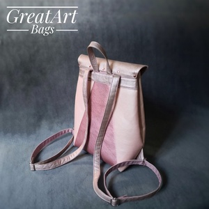 Púder rózsaszín textilbőr hátizsák - táska & tok - hátizsák - hátizsák - Meska.hu