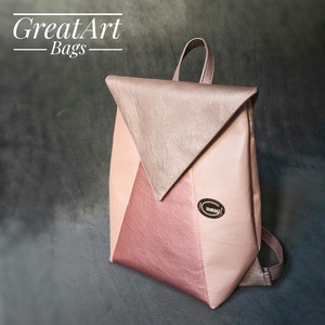 Púder rózsaszín textilbőr hátizsák - Meska.hu